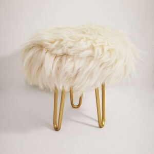 Taburete Decorativo De Lana Natural - Image 4