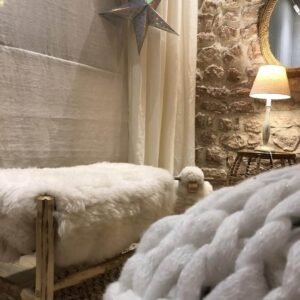 Taburete Decorativo De Oveja Lana - Image 7